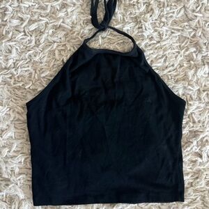Brandy Melville Black Halter Crop Tank Top